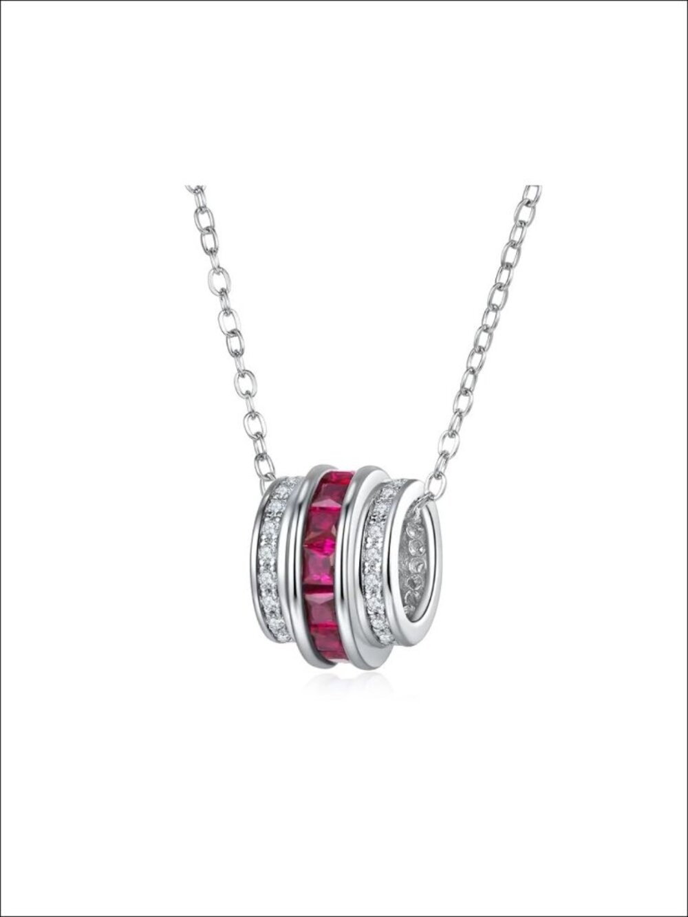 Sterling Silver Rotatable Ferris Wheel Pendant Necklace